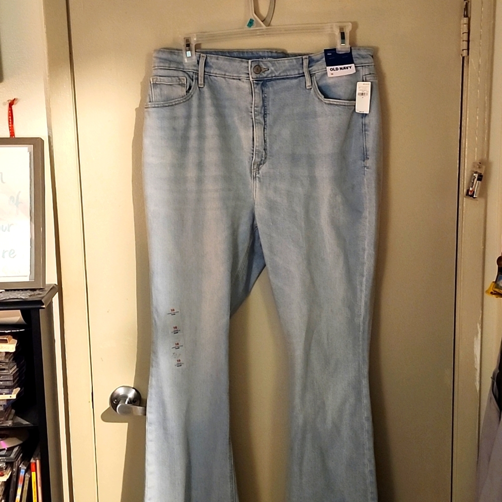 OLD NAVY Higher High Rise Flare, Light Blue, NWT, Size 16